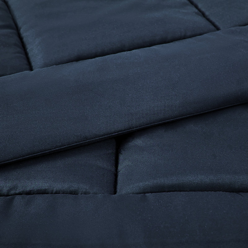 Ensemble de literie pour grand lit simple 7 pièces Campus Ready Dorm, édredon, oreillers et draps, Marine