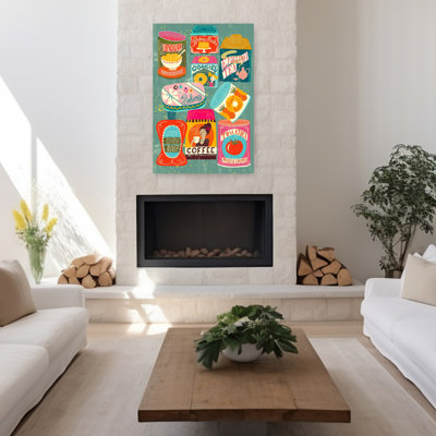 Retro Food Labels Colorful Retro Vintage Wall Art