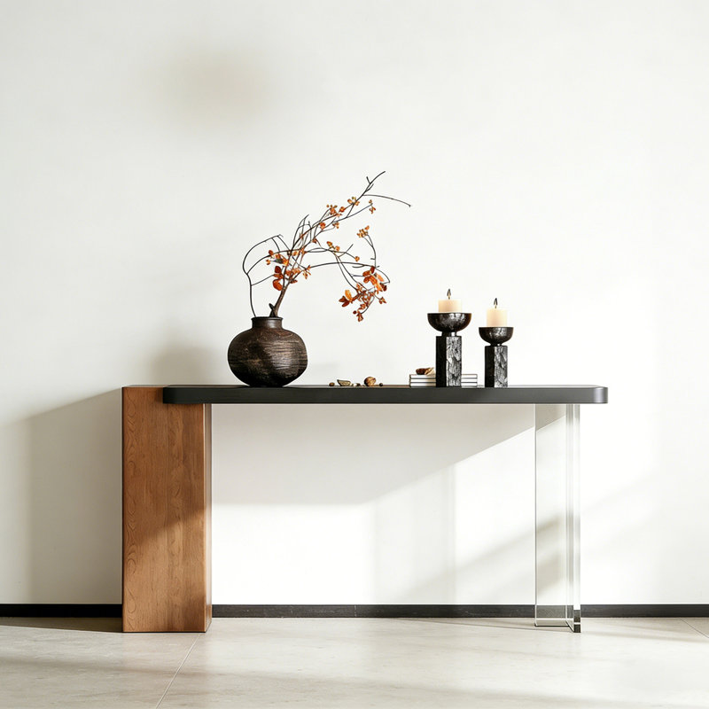 Console rétro minimaliste, H 29,53 po x l 55,12 po x P 13,78 po