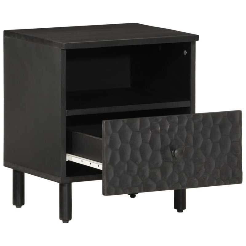Belia 40cm W Iron Bedside Table, Set of 2, Black