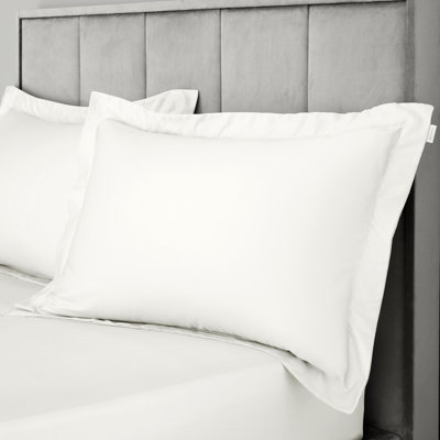400 Thread Count 100% Cotton Sateen Oxford Pillowcase Pair