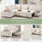 L-Shaped Modular Sectional Sofa Bed, 6-Seat Convertible Chenille Couch with Charging Armrest & Dual-Use Ottoman-2069592954