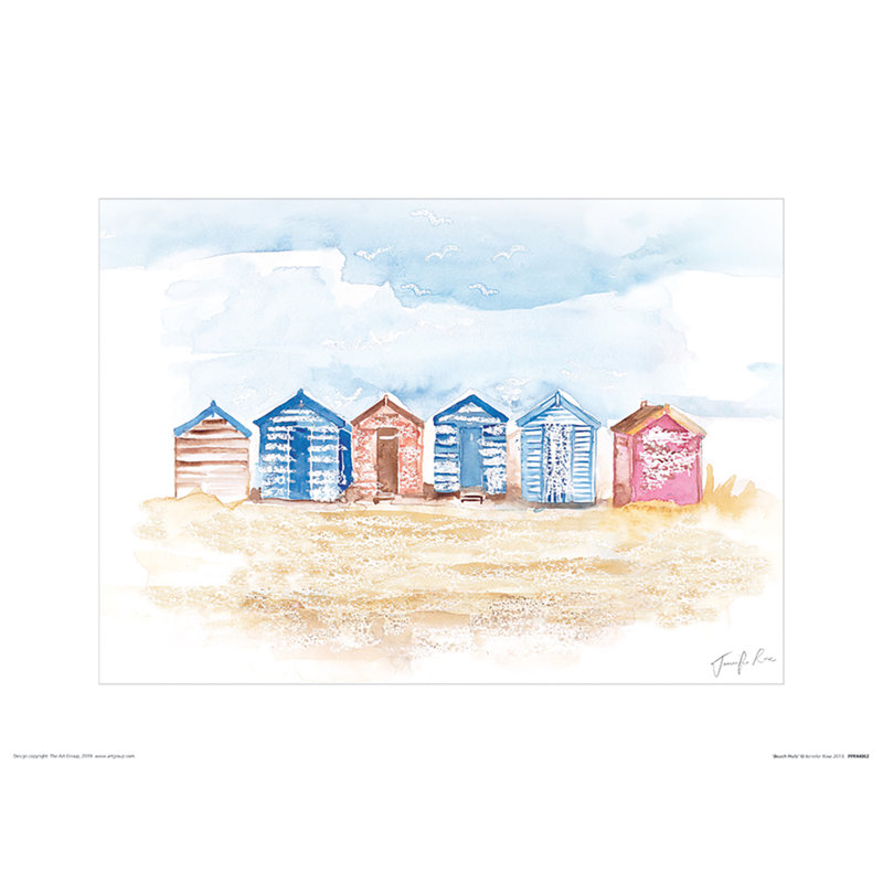 Beach Huts by Jennifer Rose - No Frame Painting