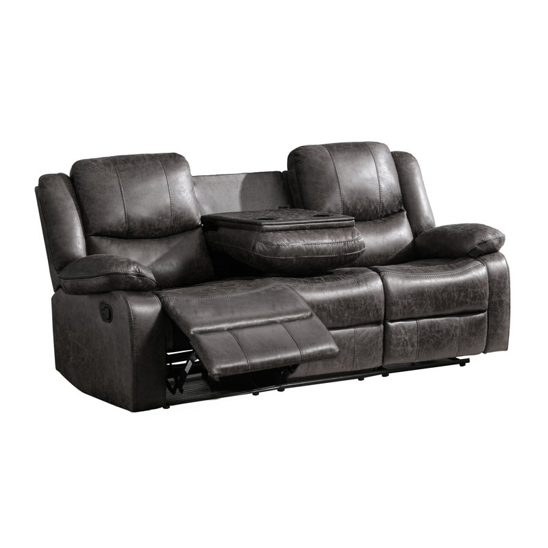 Canapé inclinable avec table rabattable, gris