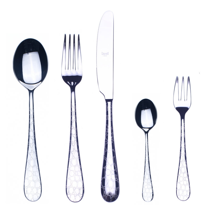 Ensemble de couverts Coccodrillo avec fourchettes à gâteaux - 30 pièces - Acier inoxydable, Argent argent