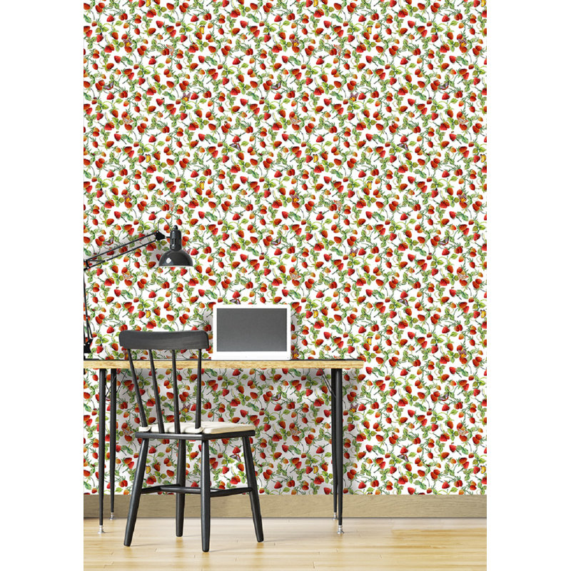 Samiyah 10m x 68cm Matte Roll, White/Red