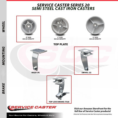4-Piece Semi Steel Caster Set