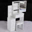 Petite coiffeuse avec tabouret rembourré, grand miroir coulissant, rangement multi-couches, armoire pour siège de table et armoire de rangement à espaces étroits,,, répertorié UL-521437994