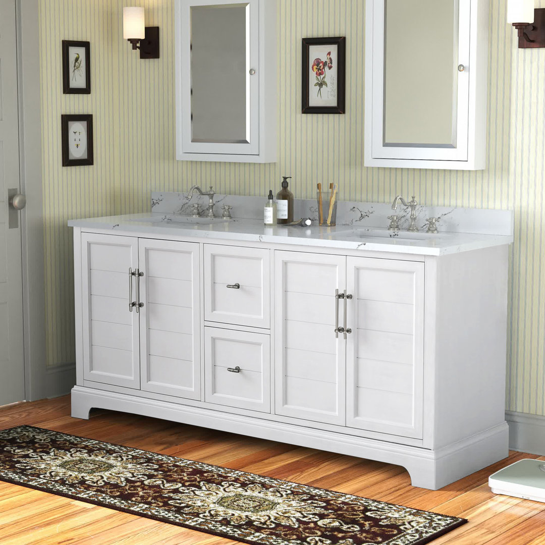 Genest 72" Freestanding Double Sink Bathroom Vanity with Top Andover Mills™ Base
