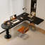 Bureau en bois massif en forme de L noir + bureau en acrylique-1577908186-1577908188