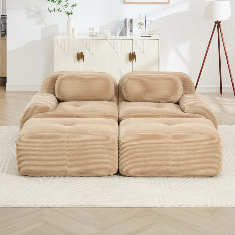 Canapé à 2 places en tissu de luxe Corduroy
