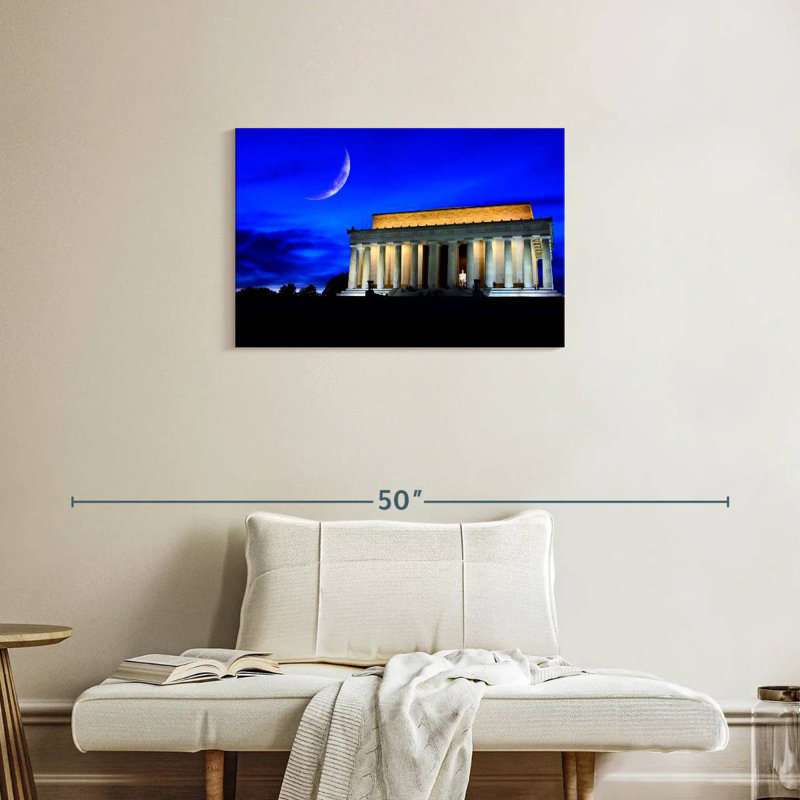 Lilie Lincoln Memorial la nuit, H 20 po x l 30 po
