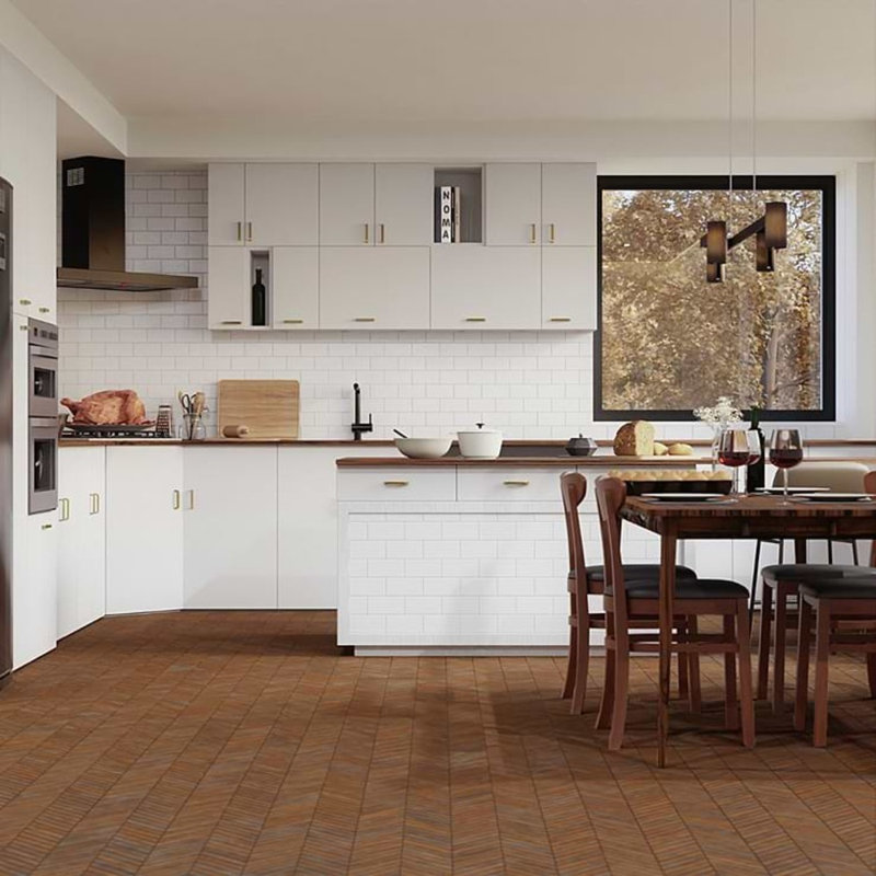Eternal 9x20 Chevron Matte Wood Look Porcelain Mosaic Tile
