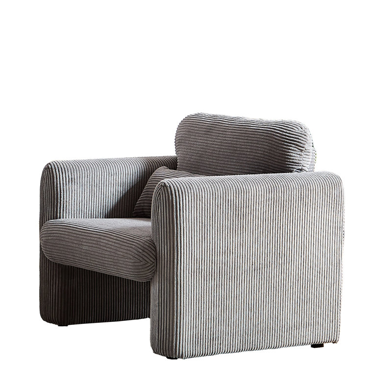 Velours côtelé gris pour le bureau et le salon avec coussin de soutien Coussin de siège simple en tissu moderne, appartement, bureau et chambre à coucher