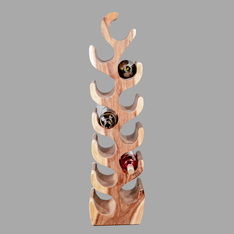 Burruss Solid Wood Tabletop Wine Bottle Rack Brown