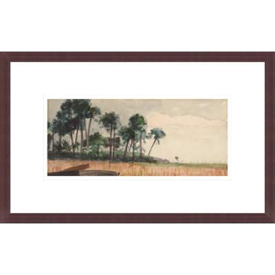 Palm Trees Red by Winslow Homer -Framed Giclee Print