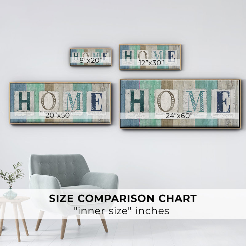 Home- Framed Canvas, 24" H x 60" W