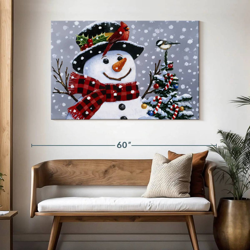 Bonhomme de neige joyeux, H 32 po x l 48 po
