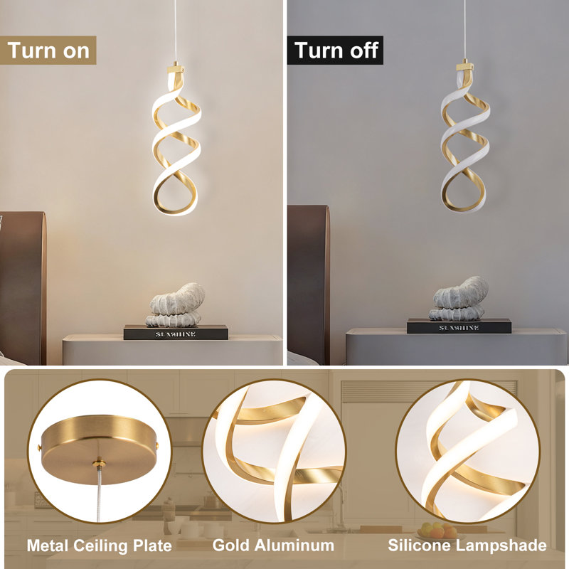 Luminaire suspendu moderne à DEL, Gold