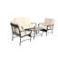 Ensemble de mobilier d'extérieur 4 pièces, ensemble de conversation en osier pour terrasse, canapé en rotin brun avec coussin-1641449403