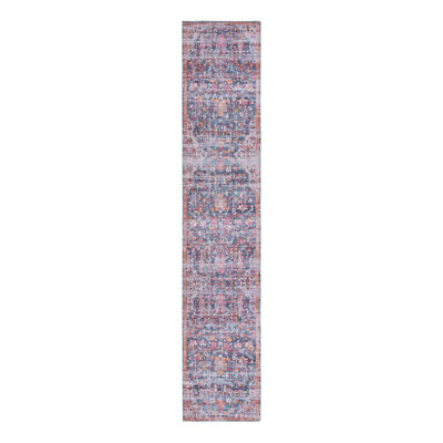 Tapis floral rouge / bleu Hafner