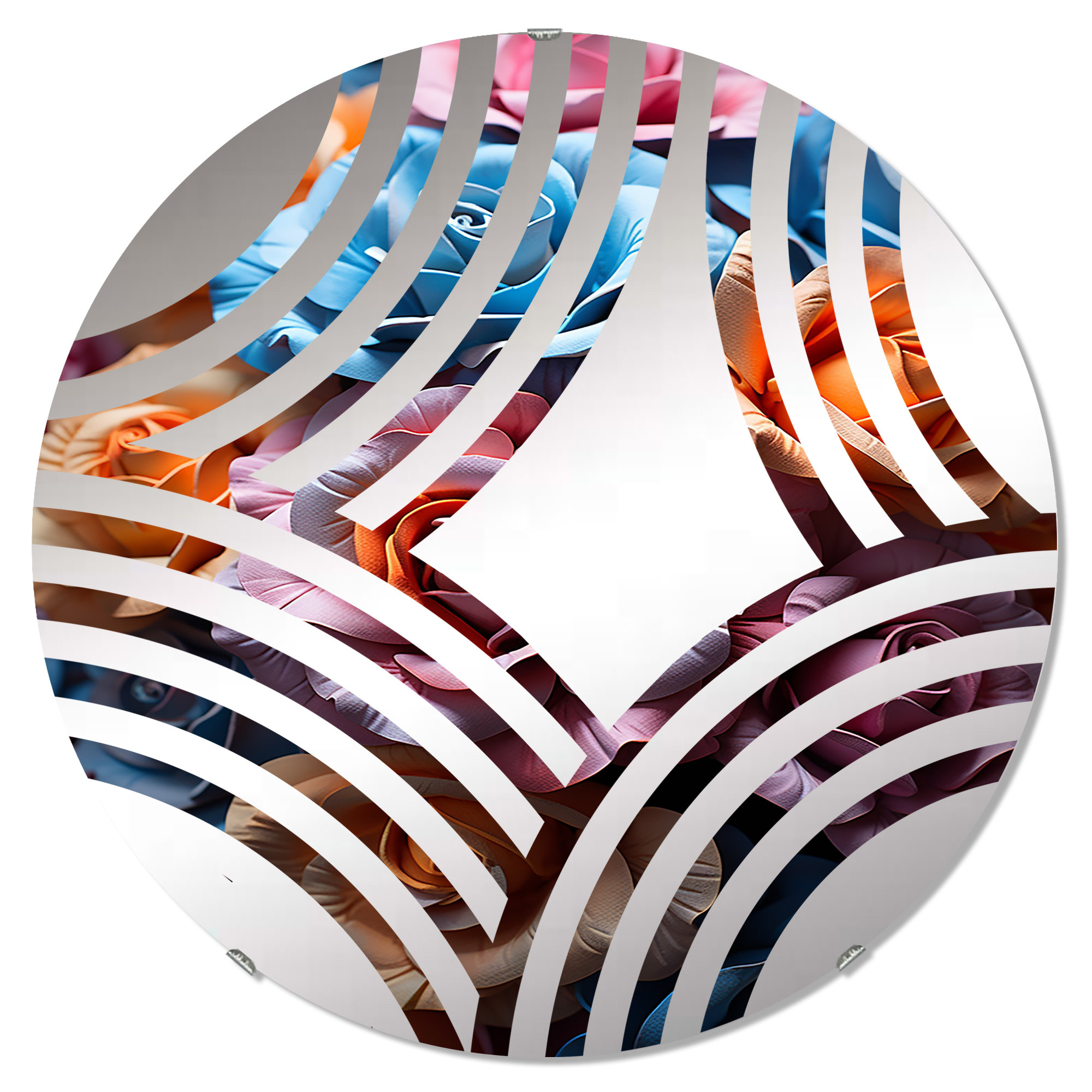 Design Art Abstract Roses Exploded Beauty Frameless Accent Mirror | Wayfair