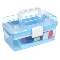 MDesign Plastic Divided First Aid Storage Box Kit with Hinge Lid