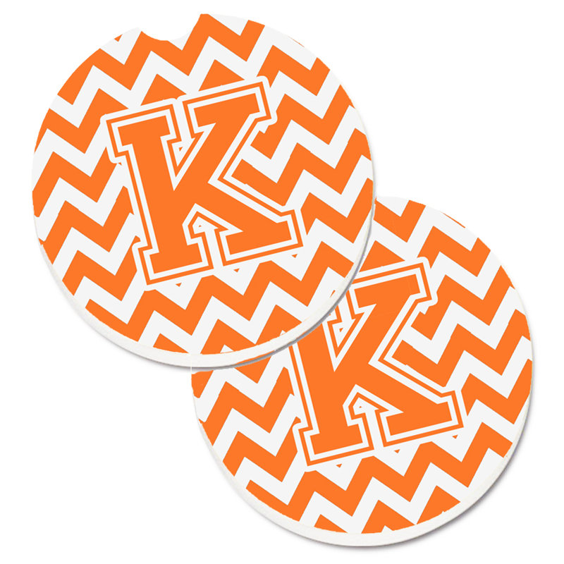 Sous-verre pour voiture, K, Blanc / orange