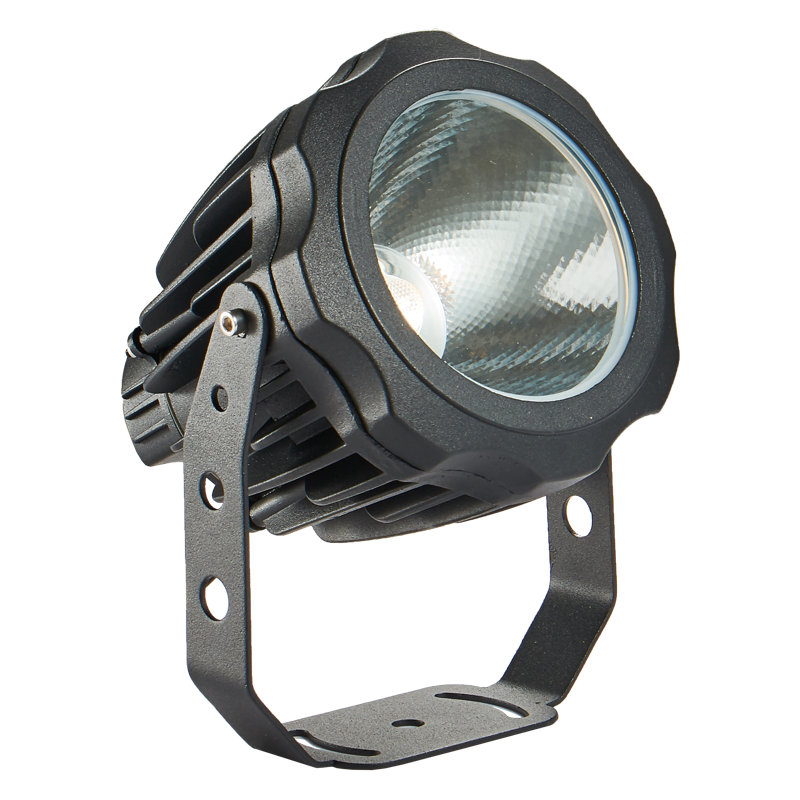 Black Aluminum 12W LED Outdoor Spotlight with Narrow Beam