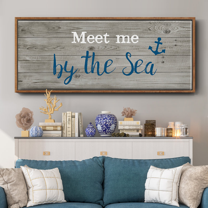 Meet Me- Framed Canvas, 8" H x 20" W