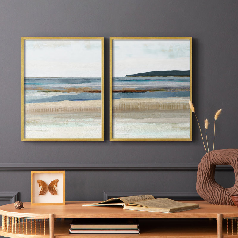Impression encadrée Saltwater Bay I-Premium - prête à être accrochée - aucun clou requis - aucun clou requis, Bois naturel
