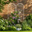 Ensemble de 2 treillis de jardin en métal 86,7 po antirouille pour plantes grimpantes-661522975-661522972