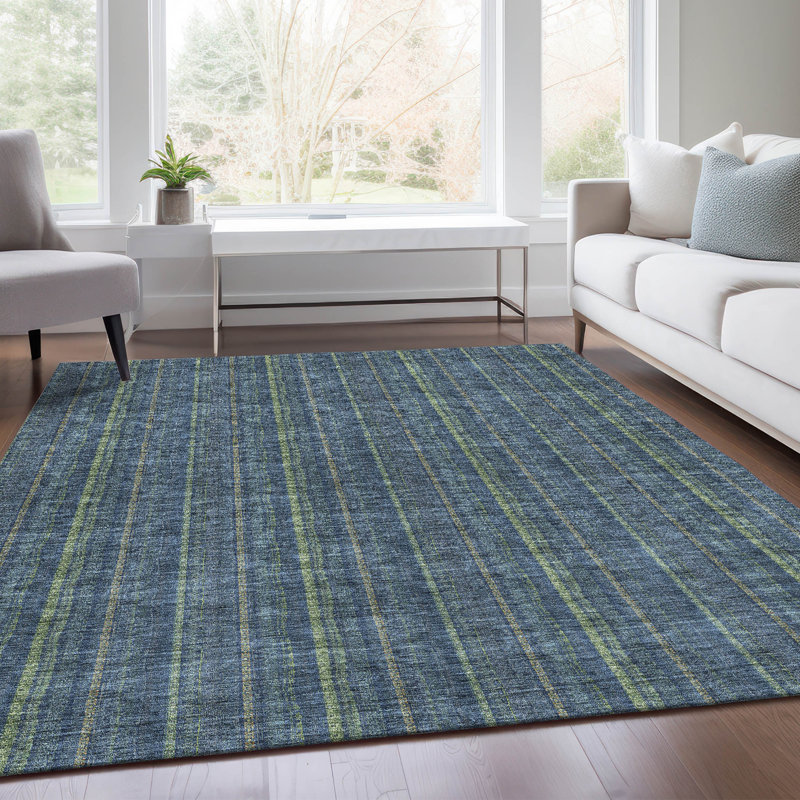 Premium Machine Washable Prisco Blue Rug, Rectangle 2'6" x 3'10"