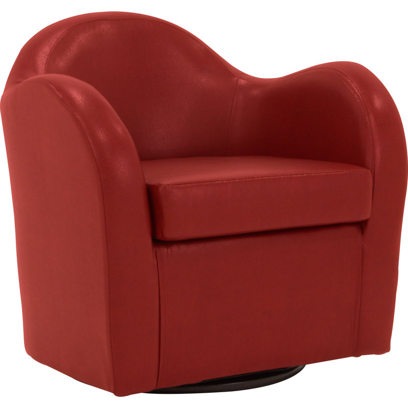 Fauteuil pivotant l 30,5 po Braewyn, Similicuir rouge Rodeo