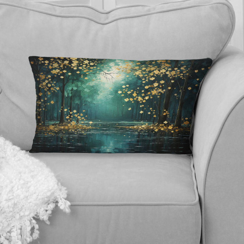 Bold Forest Emerald Canopy III - Forest Printed Throw Pillow