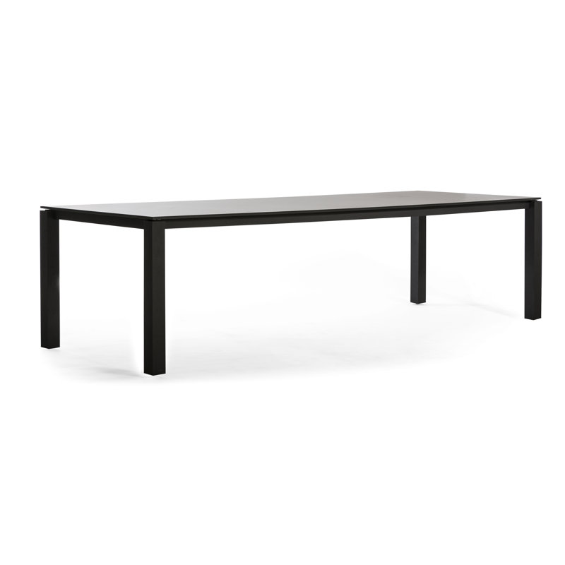 Machar Outdoor Dining Table, Nordic Black HPL, 39.38" W x 94.5" L x 29.5" H, Anthracite