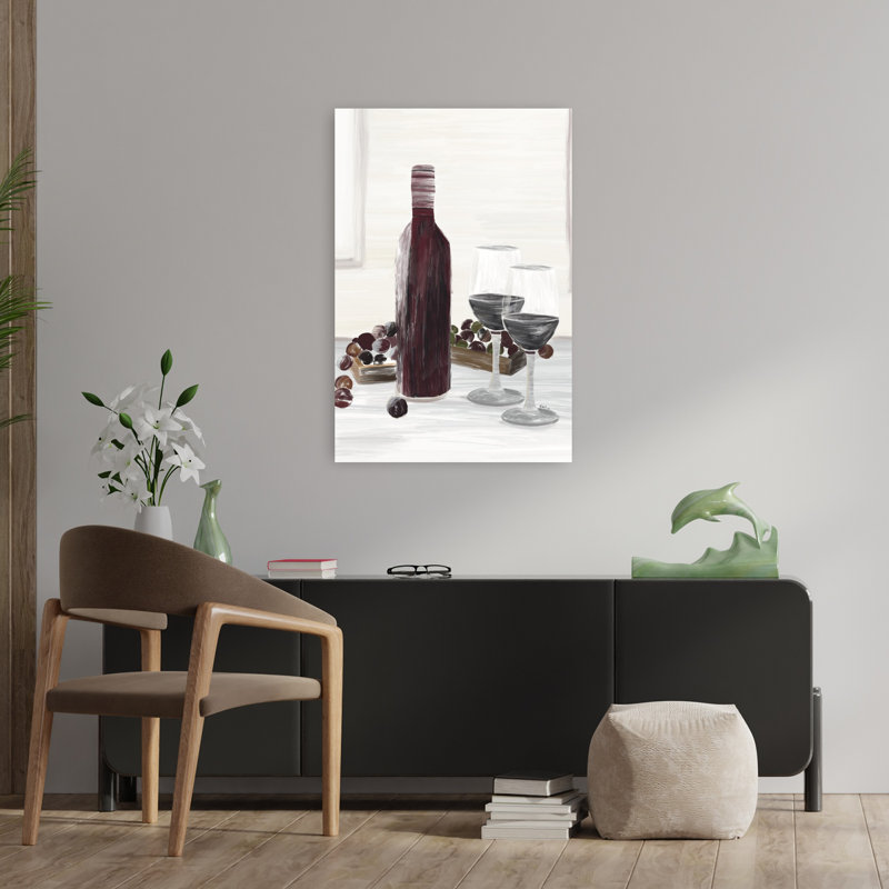«Classic Wine Still Life Classic Elegant Modern Fruit», art mural, 36" H x 24" W
