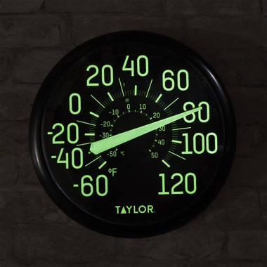 Taylor 5267459 13.25-inch Indoor/Outdoor Glow-in-the-Dark Thermometer