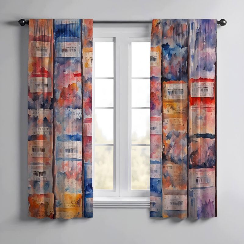 Paire de rideaux semi-transparents en polyester Ejub, L 40 po x L 52 po