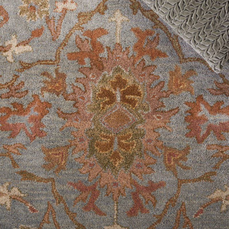 Tressler Hand Tufted Wool/Cotton/Latex Oriental Rug in Blue/Ivory, Rectangle 2' x 3'