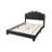 Madsy Full Bed, Gray Upholstered Fan-Shaped Headboard, Metallic Accents-597037335