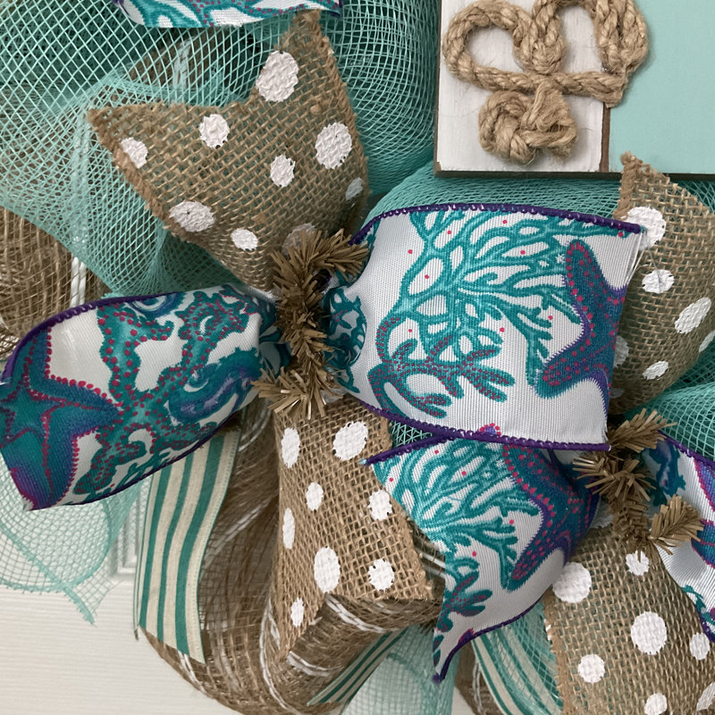 Beach Wreath with Nautical Starfish Rope Design