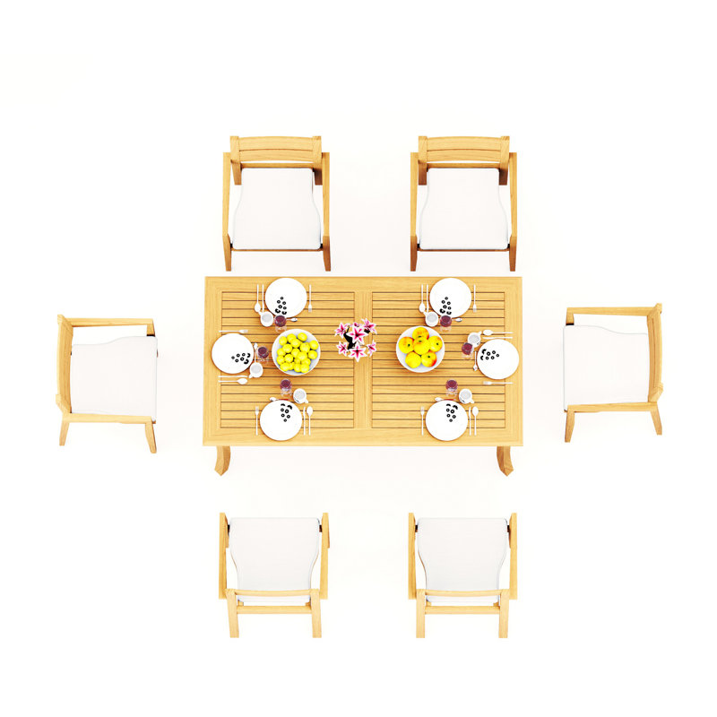 Ensemble repas d'extérieur rectangulaire Vellore, 6, H 30 po x l 71 po x P 35,5 po