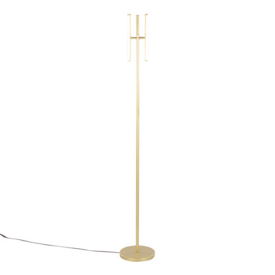 Icicle 65 Inch Modern Swivel Floor Lamp With Dimmable LED And Gold Metal Base,  For Contemporary Living Spaces