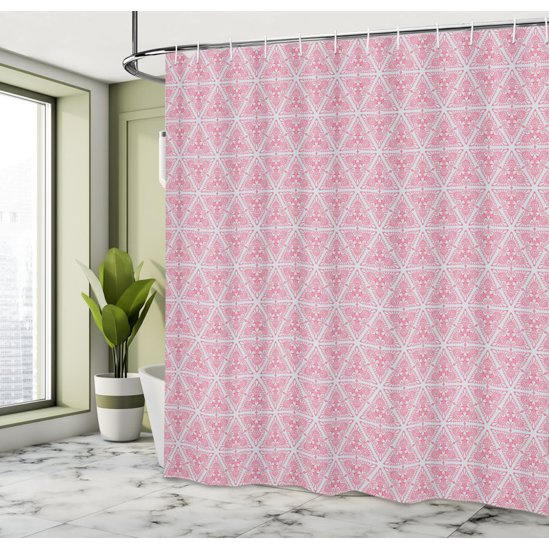 Ensemble de rideau de douche + crochets, H 69 po x l 84 po, Saumon pâle