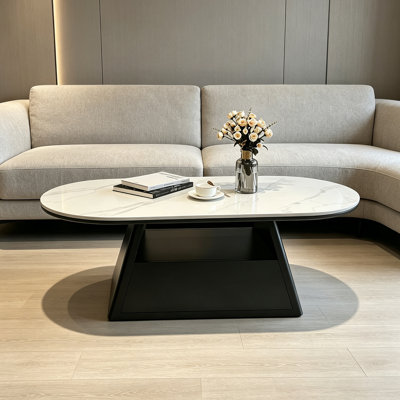 Simple Style Slate Coffee Table With Storage