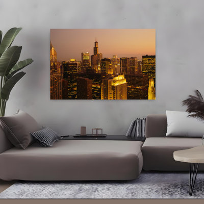 Gratte-ciels dans une ville, Chicago, Illinois, architecture contemporaine abstraite, art urbain