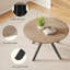 Table de salle à manger ronde en bois massif pour 4 à 6 personnes avec base piédestal entrecroisée-2138462834-2138462832