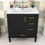 Meuble-lavabo de salle de bain avec lavabo en céramique, tiroirs à fermeture en douceur et porte-567557433