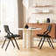 Chaises pliantes en bois noir avec siège et dossier tressés, ensemble de 2, idéales pour la cuisine et la salle à manger, gain de place, confortables et élégantes. Finition en bois et sangles.